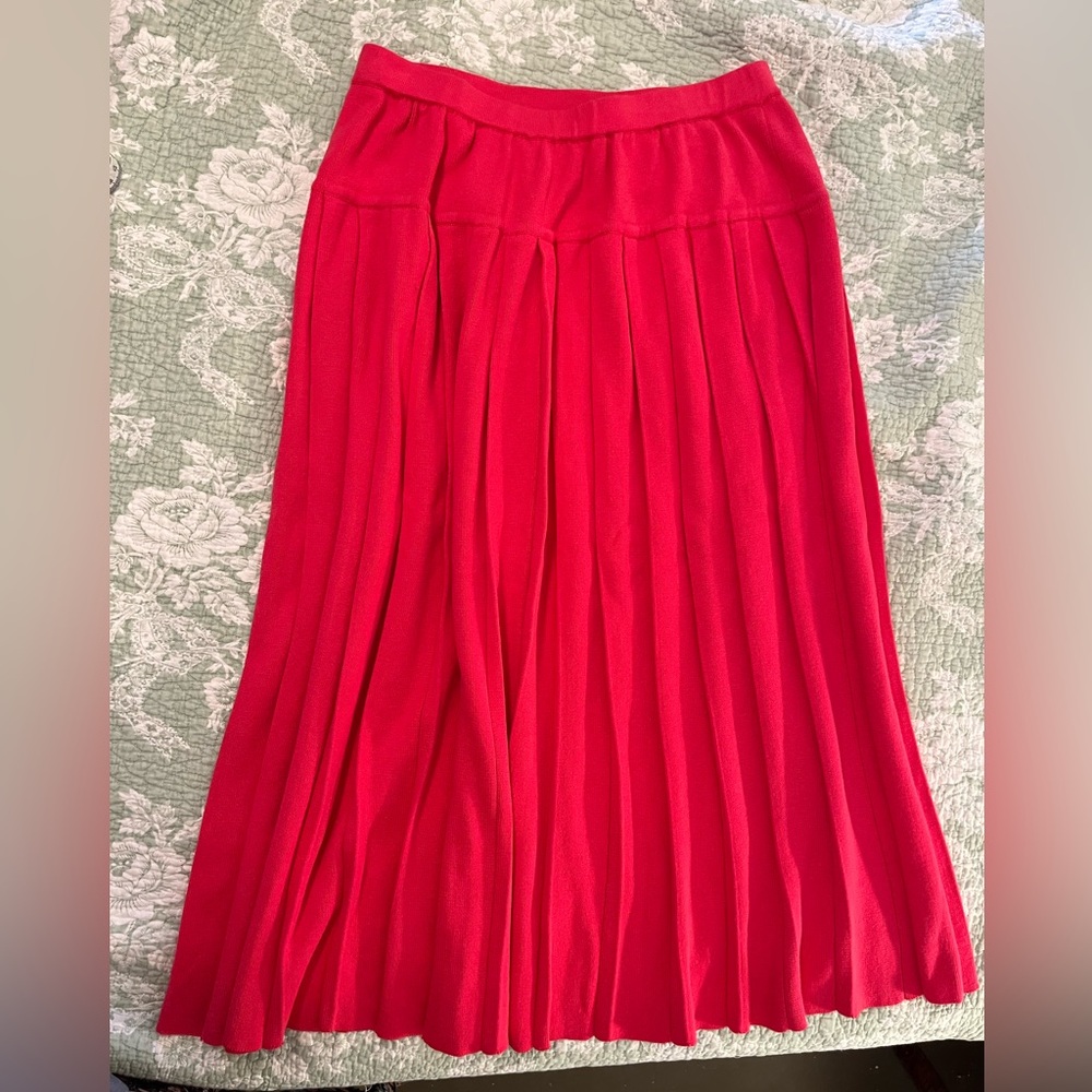 Vintage 100% Cotton Knit Pleated Skirt